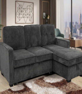 MIN-Casper Pullout Sectional, Charcoal
